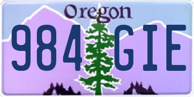 OR license plate 984GIE