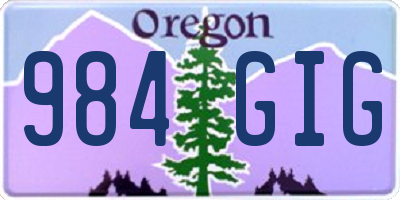 OR license plate 984GIG