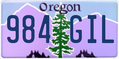 OR license plate 984GIL