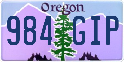 OR license plate 984GIP