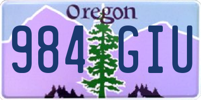 OR license plate 984GIU