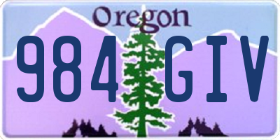 OR license plate 984GIV