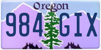 OR license plate 984GIX