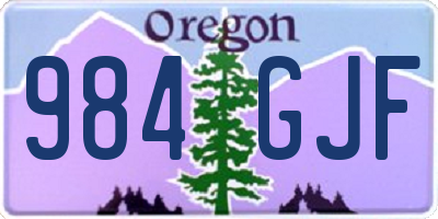 OR license plate 984GJF