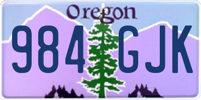 OR license plate 984GJK