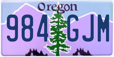 OR license plate 984GJM