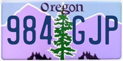 OR license plate 984GJP