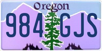 OR license plate 984GJS