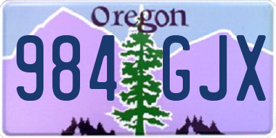 OR license plate 984GJX