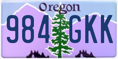 OR license plate 984GKK