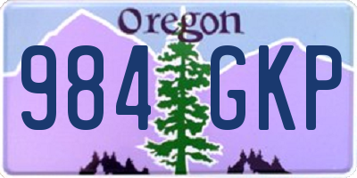 OR license plate 984GKP