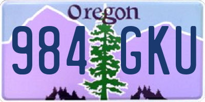 OR license plate 984GKU