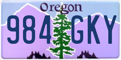 OR license plate 984GKY