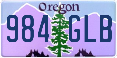 OR license plate 984GLB