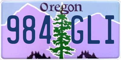 OR license plate 984GLI