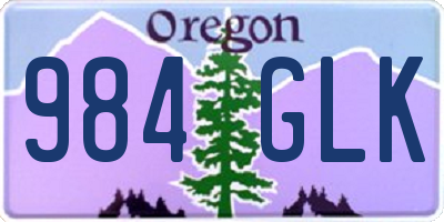 OR license plate 984GLK