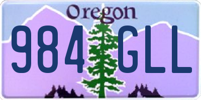 OR license plate 984GLL