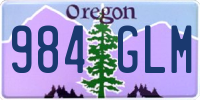 OR license plate 984GLM