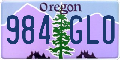 OR license plate 984GLO