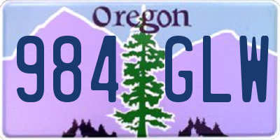OR license plate 984GLW