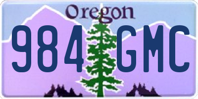 OR license plate 984GMC