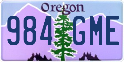 OR license plate 984GME