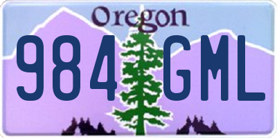 OR license plate 984GML