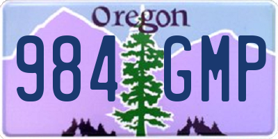 OR license plate 984GMP