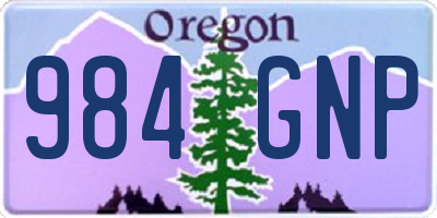 OR license plate 984GNP