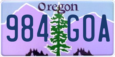 OR license plate 984GOA