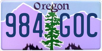 OR license plate 984GOC