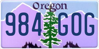 OR license plate 984GOG