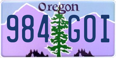 OR license plate 984GOI