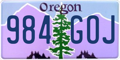 OR license plate 984GOJ