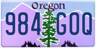 OR license plate 984GOQ