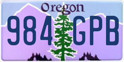 OR license plate 984GPB