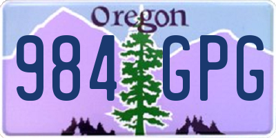 OR license plate 984GPG