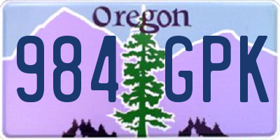 OR license plate 984GPK