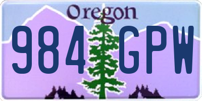 OR license plate 984GPW