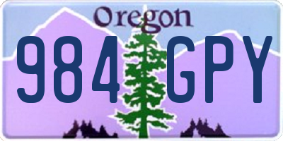 OR license plate 984GPY