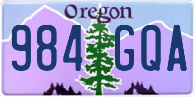 OR license plate 984GQA