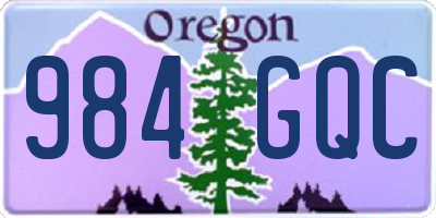 OR license plate 984GQC