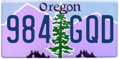 OR license plate 984GQD