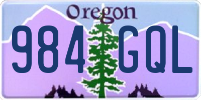 OR license plate 984GQL