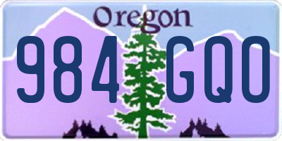OR license plate 984GQO