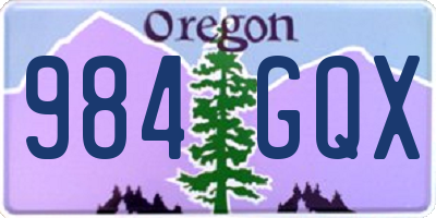OR license plate 984GQX