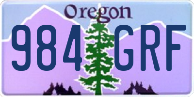OR license plate 984GRF