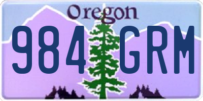 OR license plate 984GRM