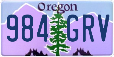 OR license plate 984GRV