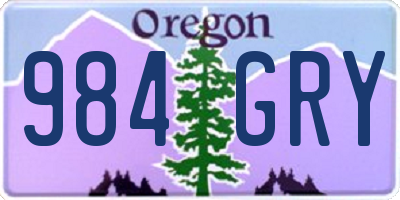 OR license plate 984GRY